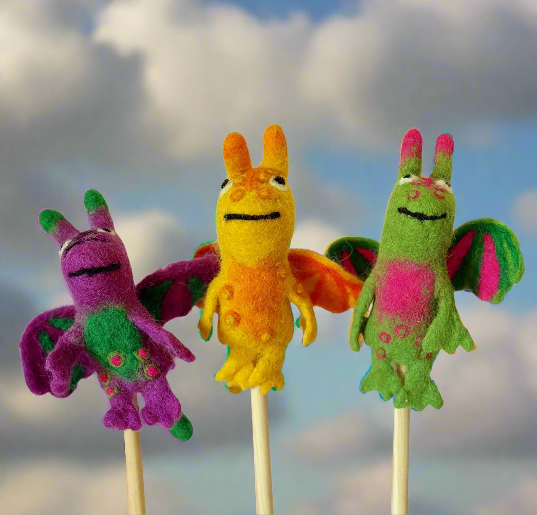 Dragon 3d finger puppet-yellow