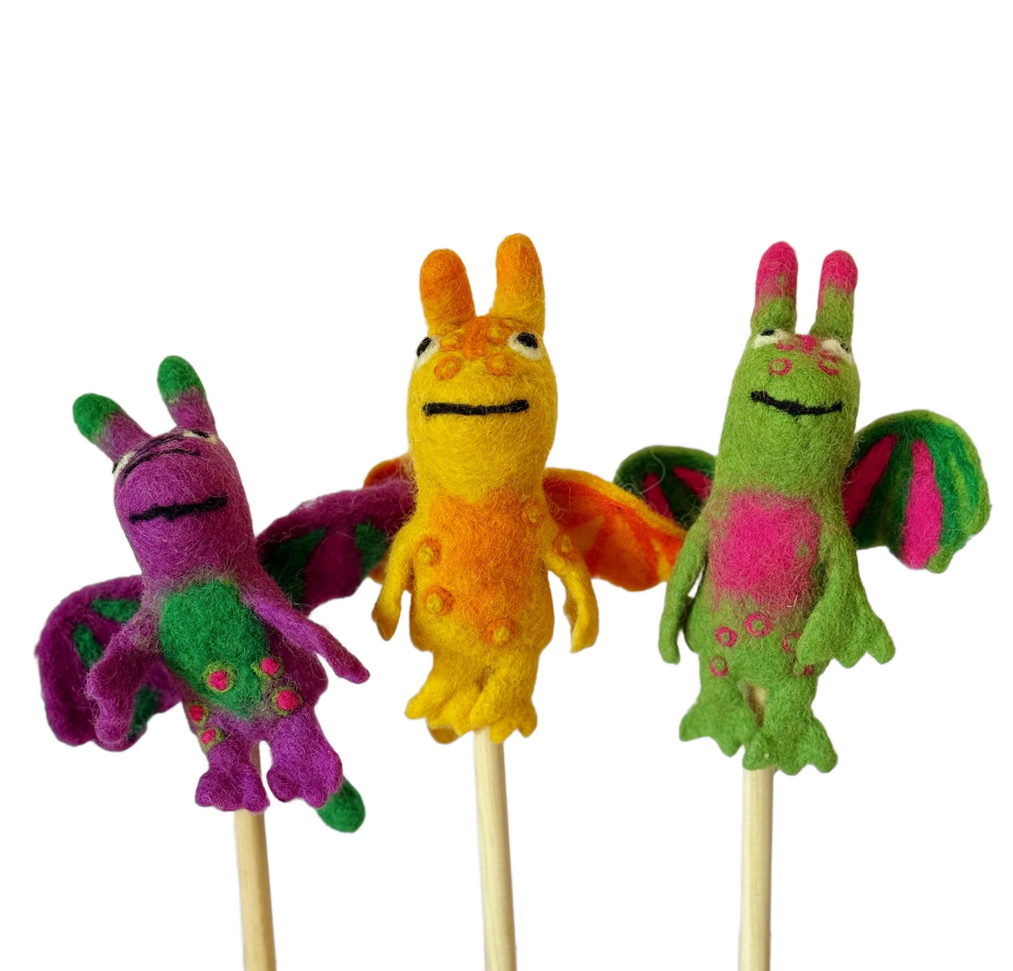 Dragon 3d finger puppet-green