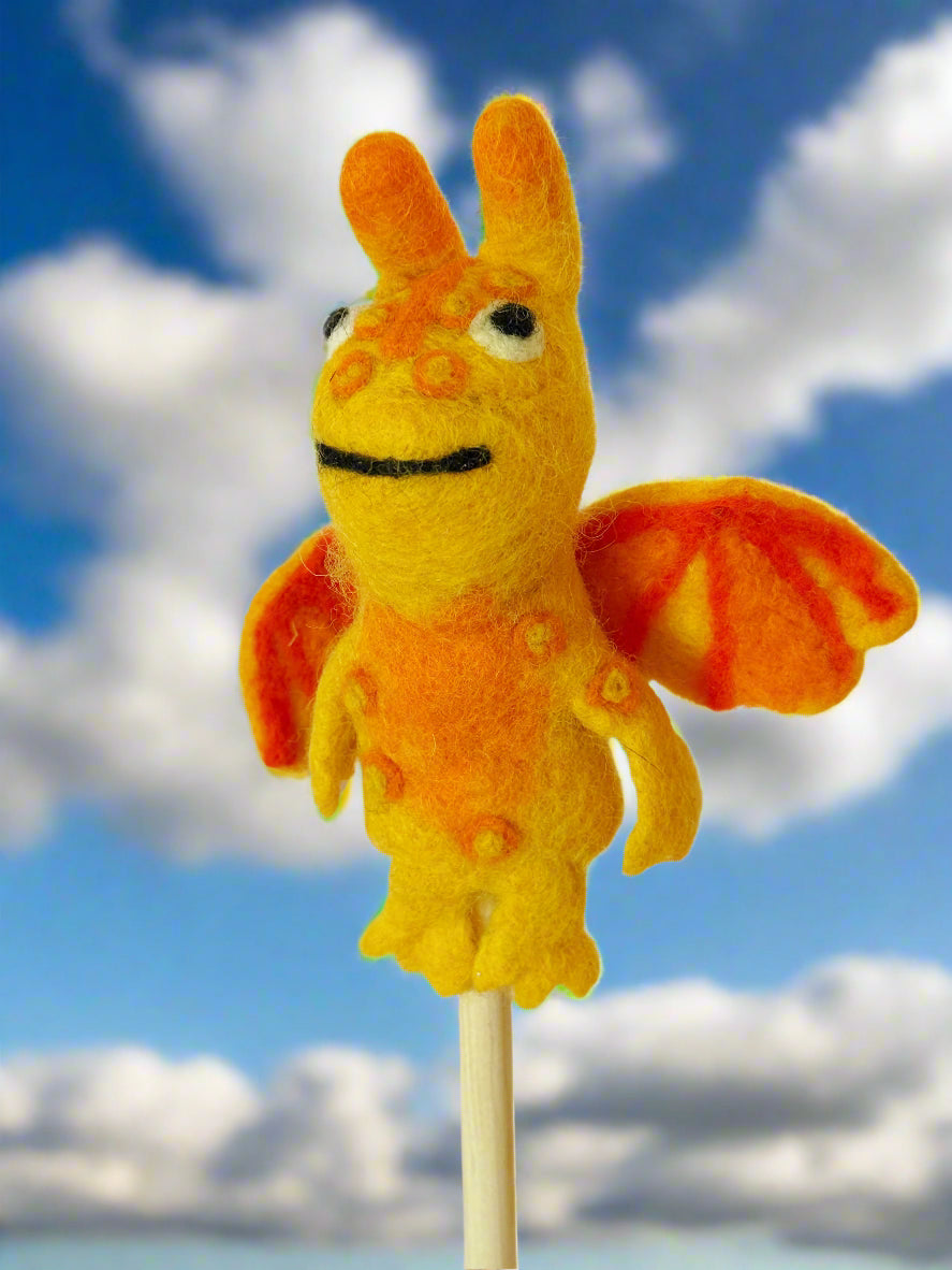 Dragon 3d finger puppet-yellow