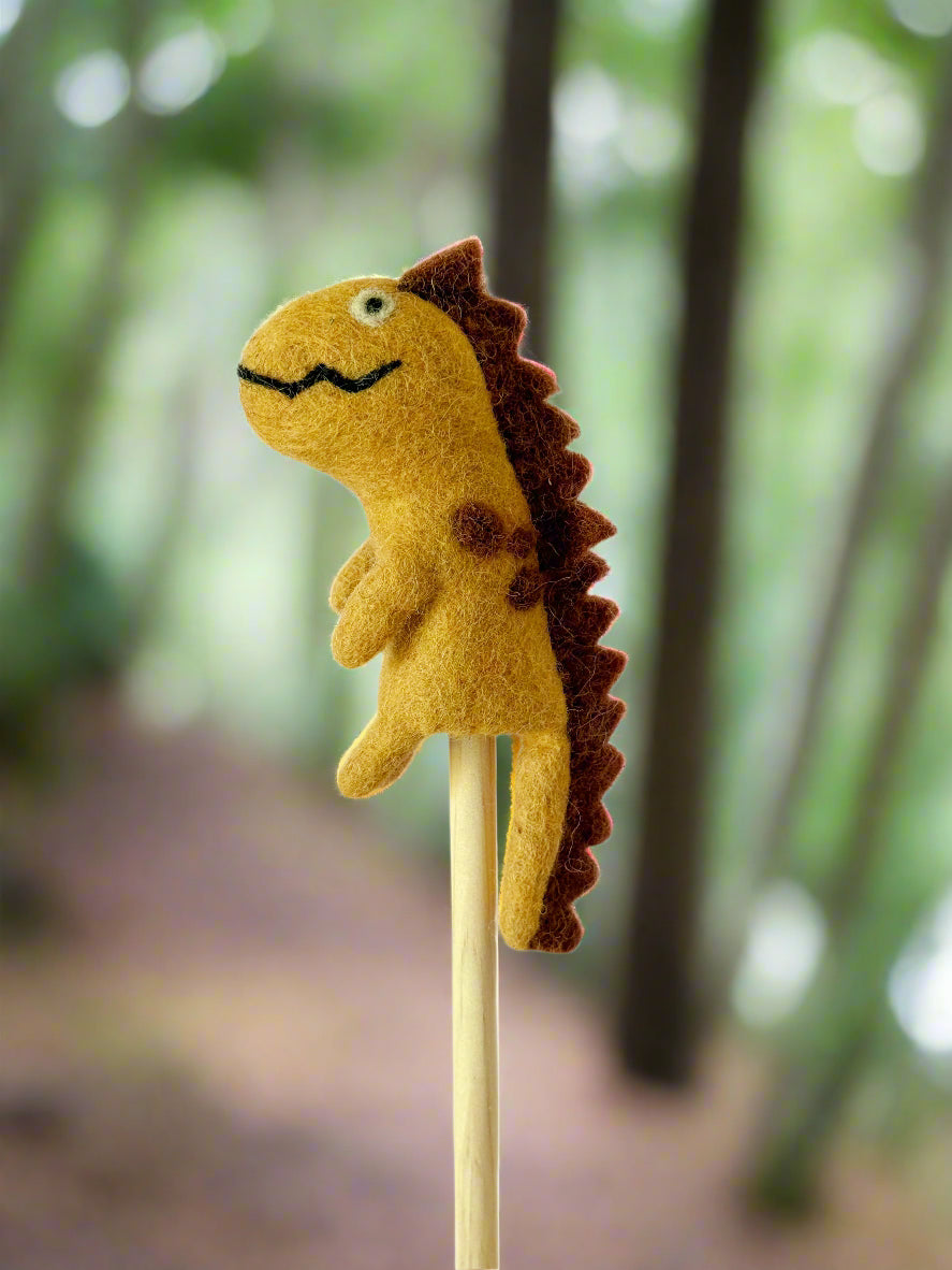 Dinosaur brown 3d finger puppet