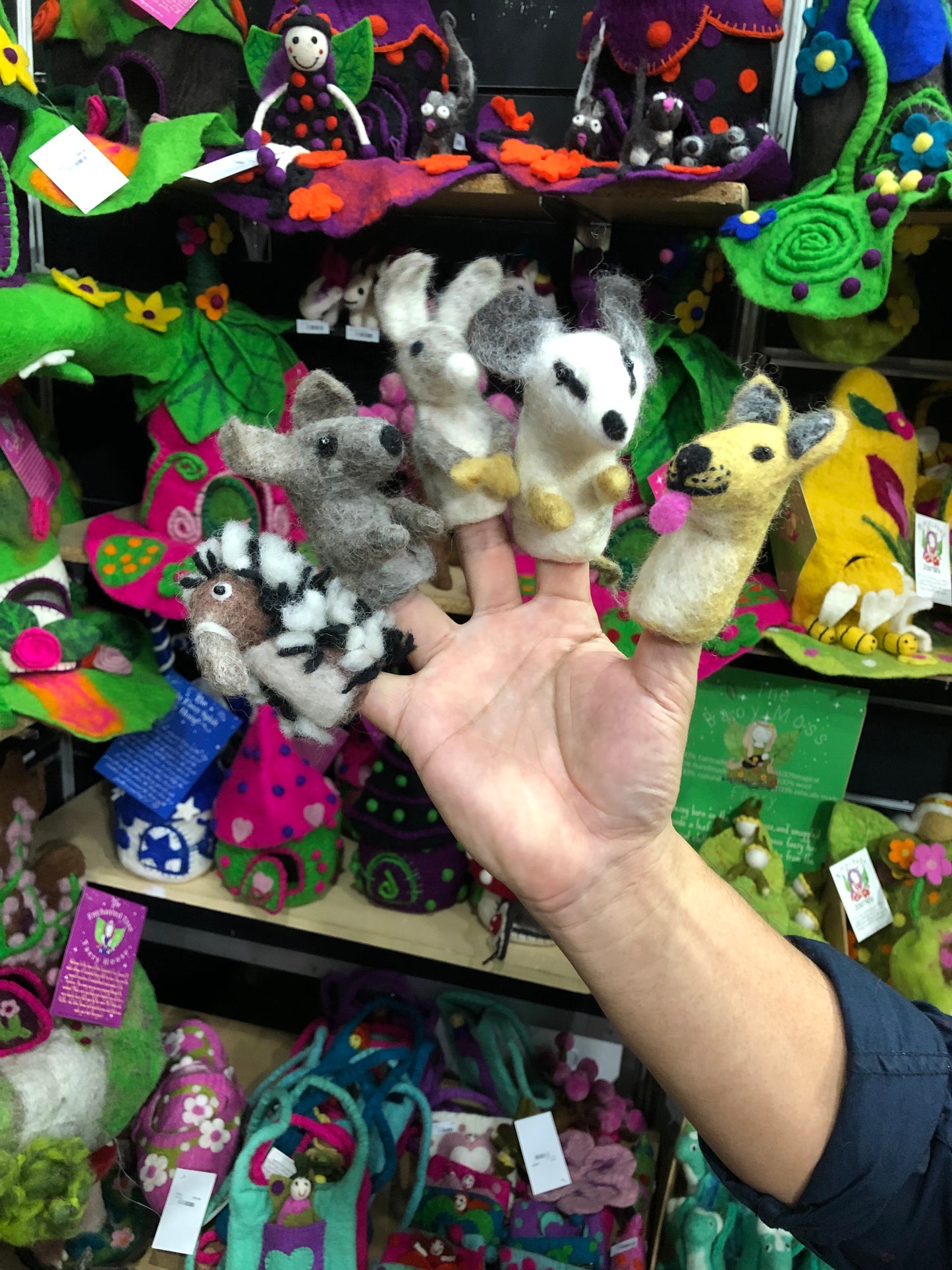 Echidna finger puppet
