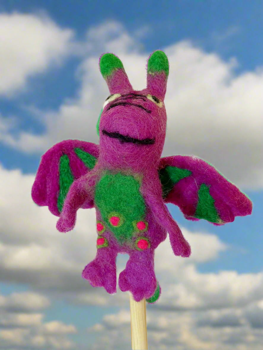 Dragon 3d finger puppet-purple