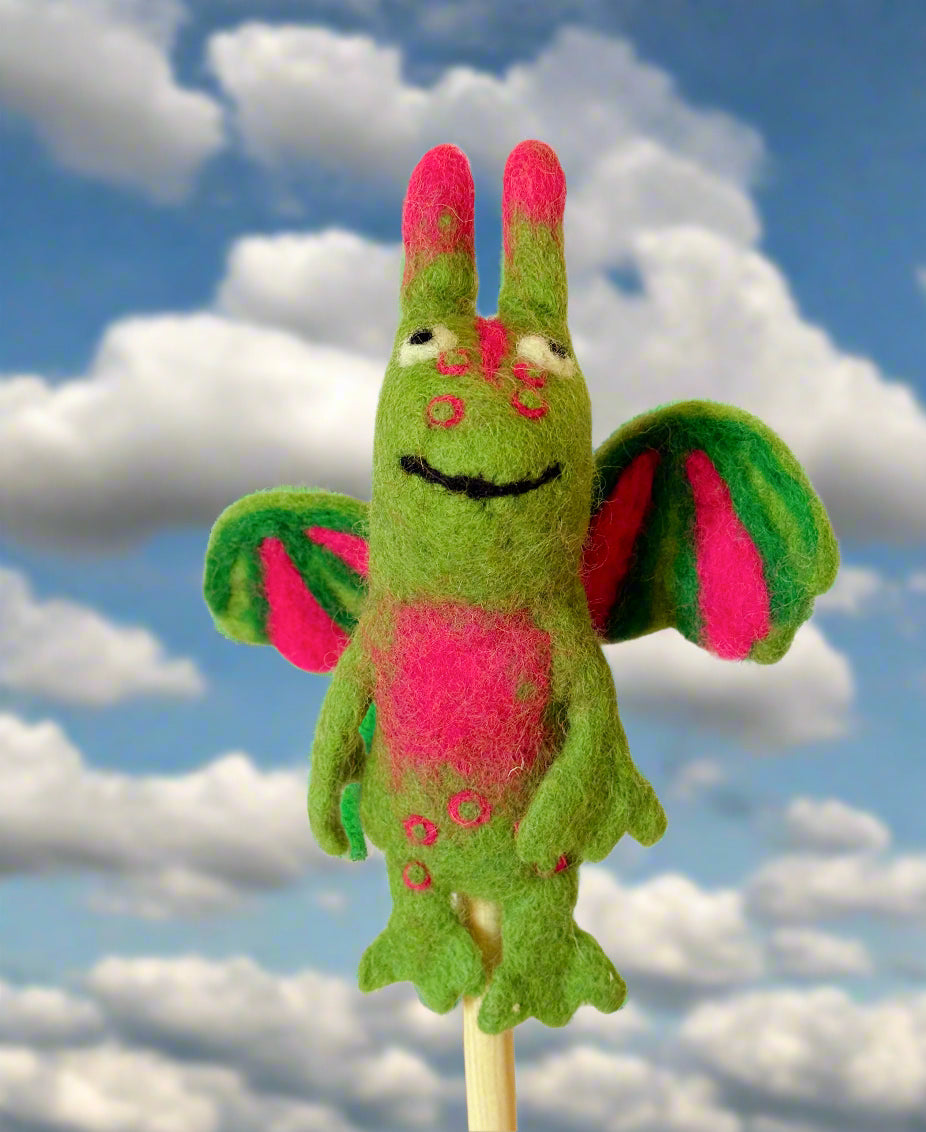 Dragon 3d finger puppet-green