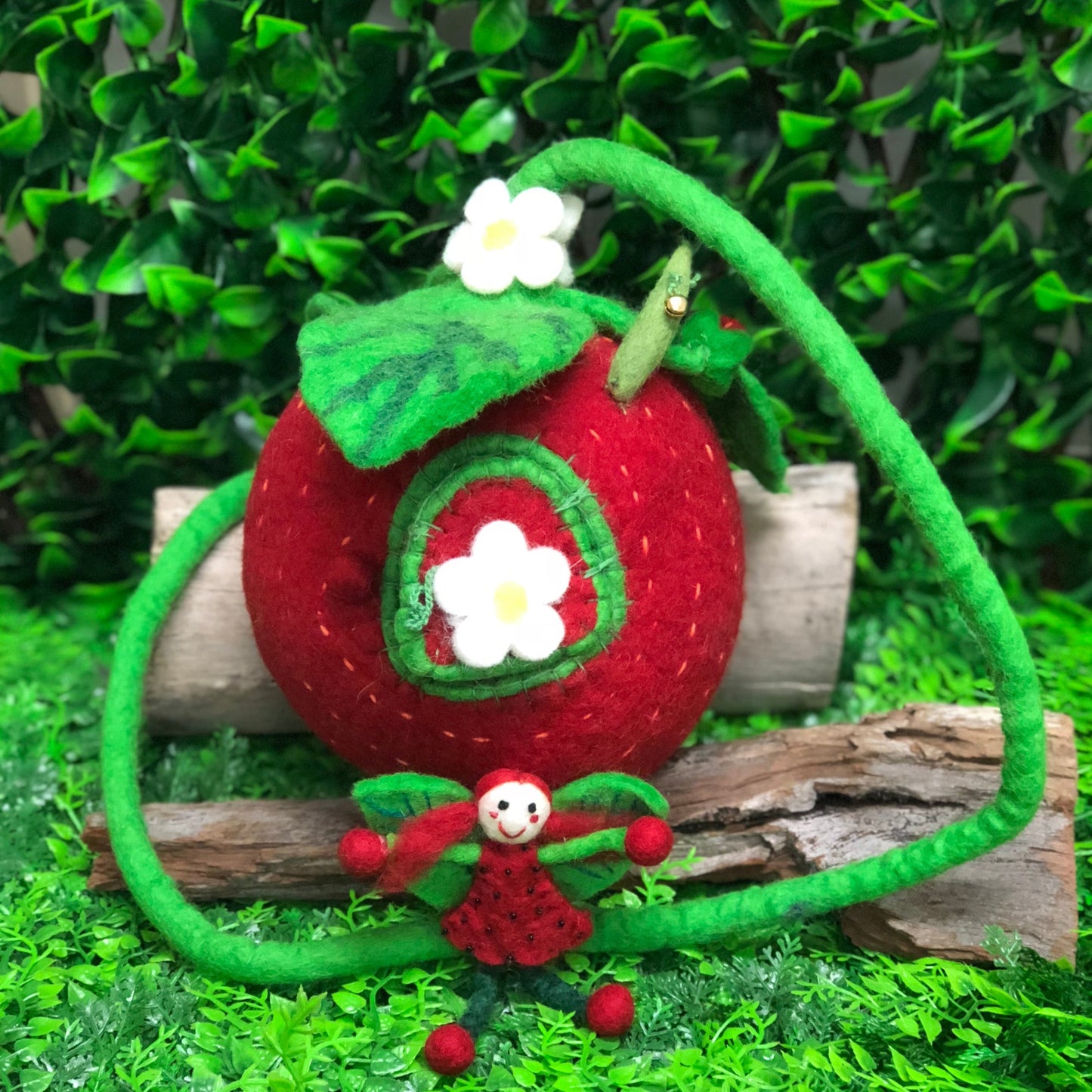 Strawberry Pod large with faery