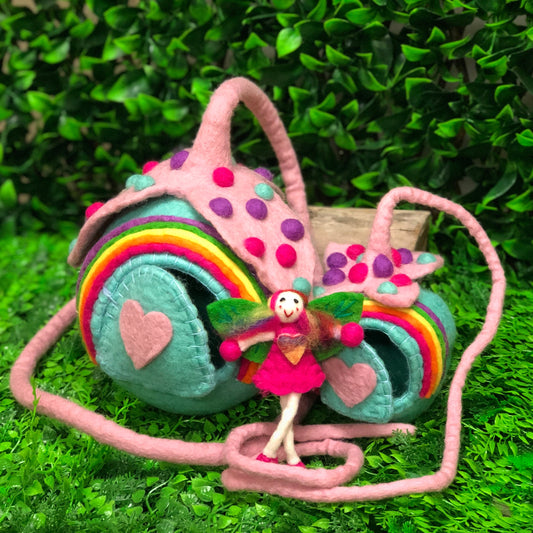 Rainbow Shimmer faery pod with faery -large