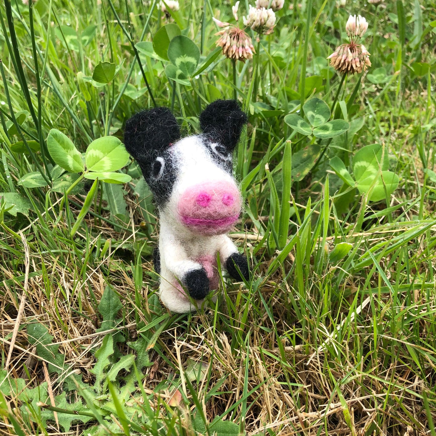 Cow finger puppet