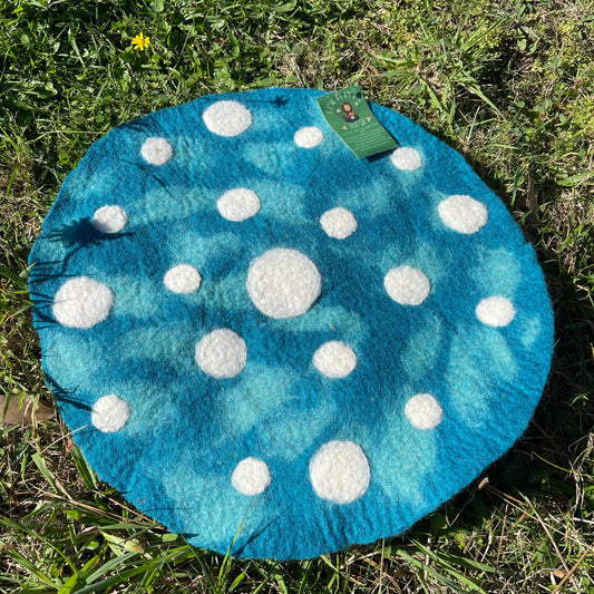 Toadstool mat large-blue