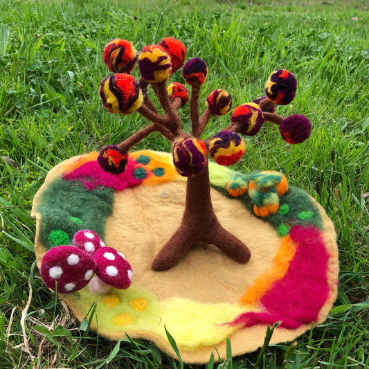 Autumn seasonal pom-pom tree